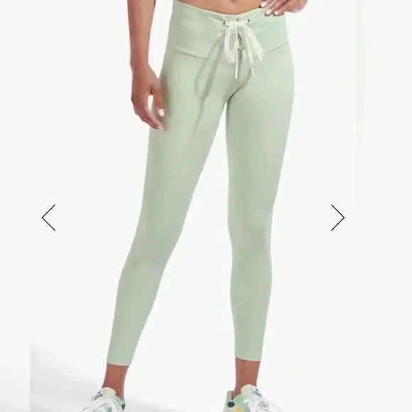 STAUD x New Balance Lace Up Tight Corset Leggings in Sage Green NEW - Picture 2 of 7